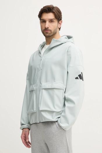 Bunda adidas City Escape pánska, zelená farba, prechodná, oversize, JF3302
