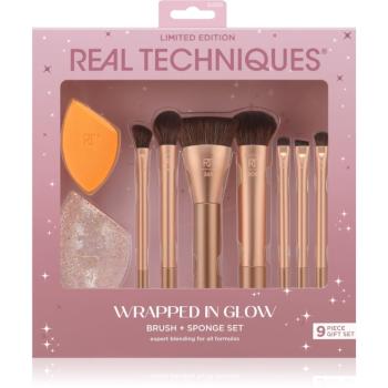 Real Techniques Wrapped In Glow Brush + Sponge Set sada štetcov