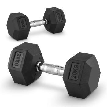 Capital Sports Hexbell 20 Dumbbell, pár jednoručných činiek, 20 kg