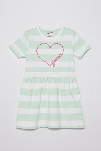 Dievčenské šaty Guess tyrkysová farba, mini, áčkový strih, K5GK28 KBOR4
