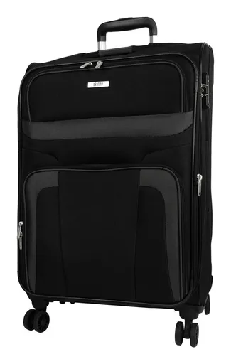 Stredný textilný kufor na kolieskach Skyline Orlando 4w M Black
