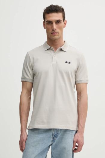 Polo tričko Calvin Klein pánske, béžová farba, jednofarebné, K10K114141