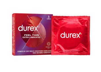 Durex Feel Thin Extra Lubricated kondomy 3 ks