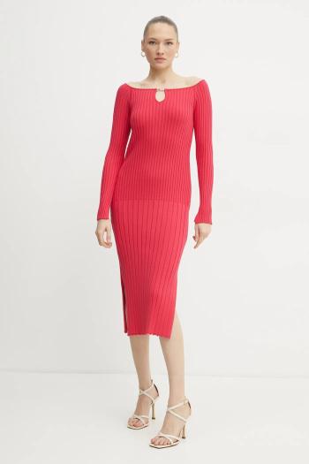 Šaty Boss Orange ružová farba, mini, priliehavá, 50531453