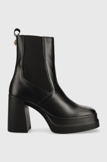 Kožené topánky chelsea Kurt Geiger London Stomp Heeled Chelsea dámske, čierna farba, na podpätku, 9319000109