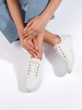 Adidași originali albi pentru femei fără toc