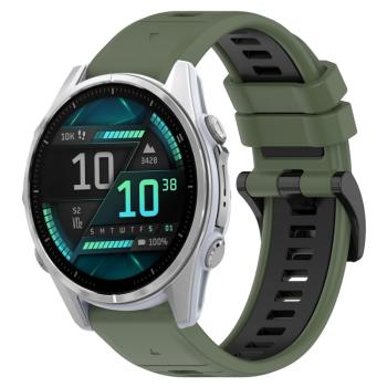 SPORTY Vymeniteľný silikónový remienok Garmin Fenix 8 43mm zelená-čierna