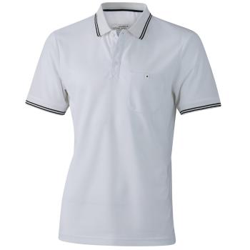 James & Nicholson Pánska športová polokošeľa JN702 - Biela / čierna | XXXL