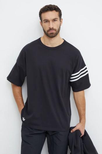 Bavlnené tričko adidas Originals Neuclassics Tee pánske, čierna farba, s nášivkou, IW0972