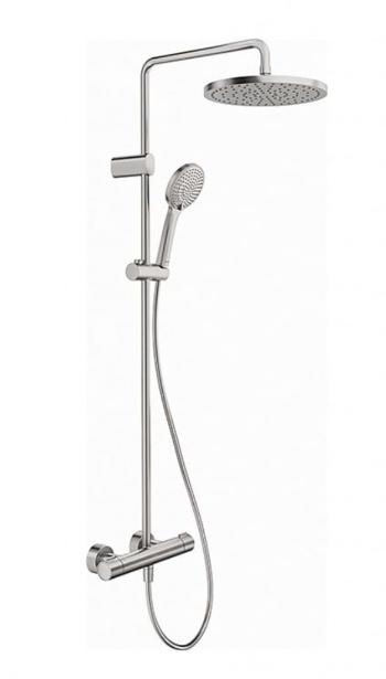 DURAVIT DURAVIT - Sprchy Sprchový set s termostatom, priemer 25 cm, 3 prúdy, kefovaná nerezová TH4282008070