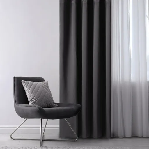 Restilo Záves Blackout Oxford Pleat čierna, 140 x 245 cm