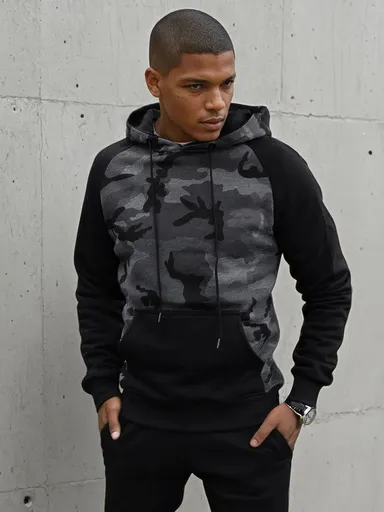 Trendová maskáčová mikina s kapucňou