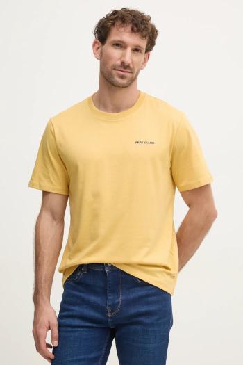 Tričko Pepe Jeans DAMIAN TEE pánske, žltá farba, jednofarebné, PM509726