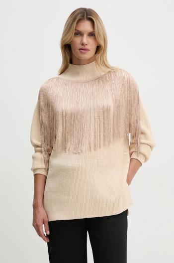 Sveter Bruuns Bazaar FreesiaBBCita knit dámsky, béžová farba, teplý, s polorolákom, BBW4145