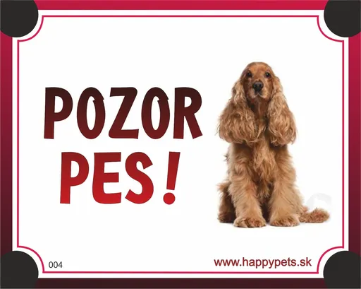 HP product for Happy Pets Tabulka POZOR PES  - koker americ.