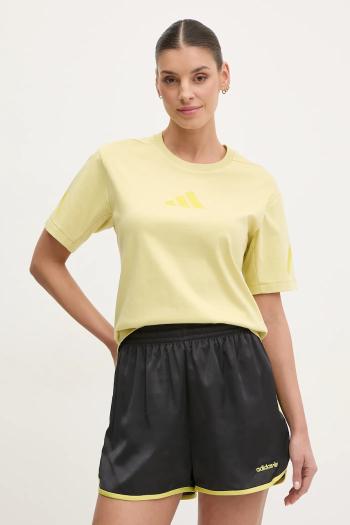 Bavlnené tričko adidas Z.N.E. dámske, žltá farba, JC5400