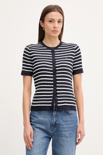 Bavlnený kardigán Tommy Hilfiger tmavomodrá farba, ľahké, WW0WW45707