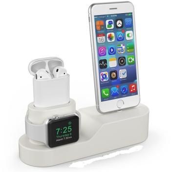 Telefontartó AhaStyle Airpods, iPhone és iWatch állvány - bézs