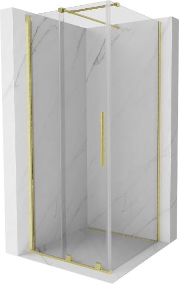 MEXEN/S - Velár sprchovací kút 110 x 110, transparent, zlatá kartáčovaná 871-110-110-01-55