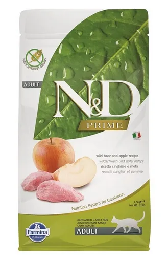 Farmina N&D cat PRIME (GF) adult, boar & apple granule pre mačky 1,5kg