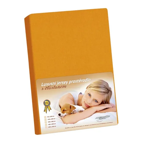 Bellatex Jersey prestieradlo s elastanom oranžová, 200 x 220 cm