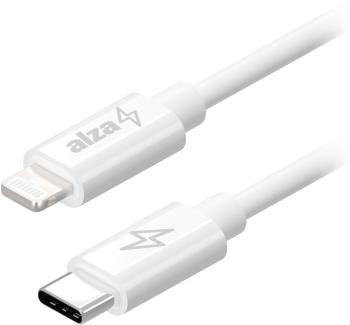 Adatkábel AlzaPower Core USB-C to Lightning MFi 3m, fehér