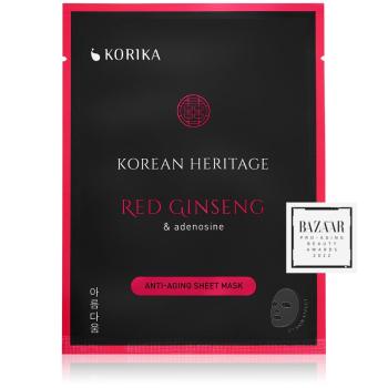 KORIKA Korean Heritage Red Ginseng & Adenosine Anti-aging Sheet Mask plátenná maska proti vráskam 25 g