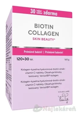 Vitabalans BIOTIN COLLAGEN (120+30 ZDARMA) 150 tabliet