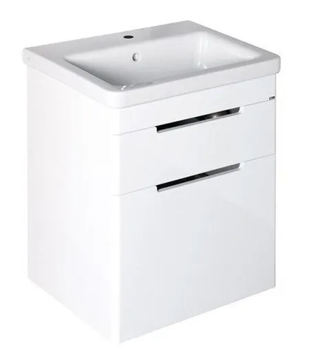 SAPHO - ELLA umývadlová skrinka 56,5x65x43cm s umývadlom CITY, 2x zásuvka, biela (70062) EL062-3030-01
