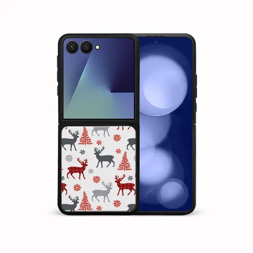 MY ART Kryt s vianočným dizajnom Samsung Galaxy Z Flip7 5G DEER (068)