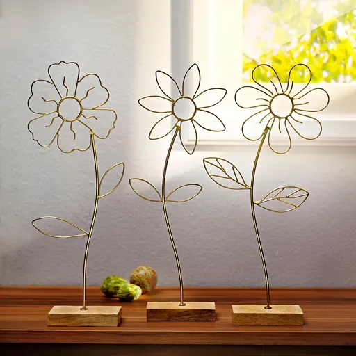 Weltbild Dekorativní kovové květiny Aura, sada 3 ks