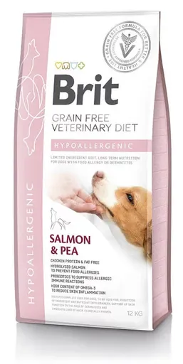 Brit Veterinary Diets GF dog Hypoallergenic granule pre psy 12 kg