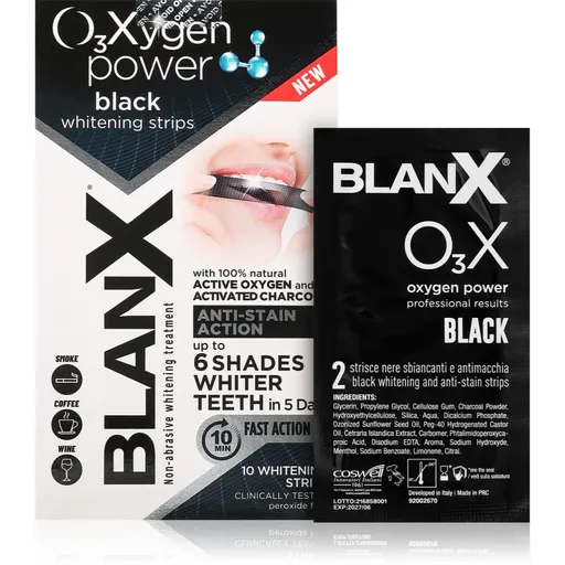 BlanX Oxygen Power Whitening Black Strips bieliace pásiky na zuby 10 ks