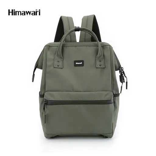 Ruksak z vodeodolného nylonu v zelenej farbe so stabilizačnými nožičkami - Himawari