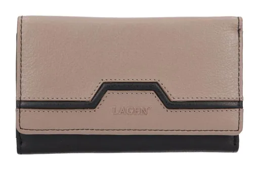 Dámska kožená peňaženka Lagen BLC/5375/422 Black/Taupe