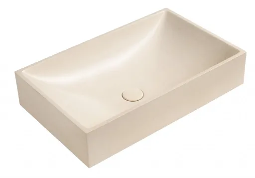 SAPHO - TARANT betónové umývadlo s výpusťou, 58x36cm, biely pieskovec AR472