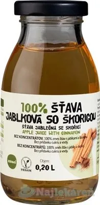 Zdravo 100% ŠŤAVA JABLKOVÁ SO ŠKORICOU, 200ml