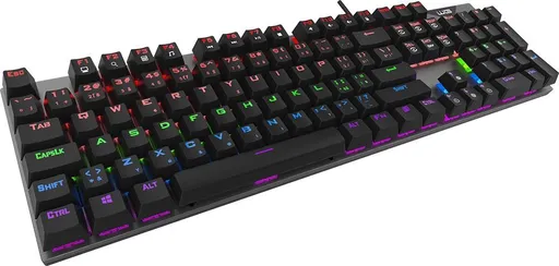 WG - Herná mechanická klávesnica WG, podsvietená, drôtová, čierna