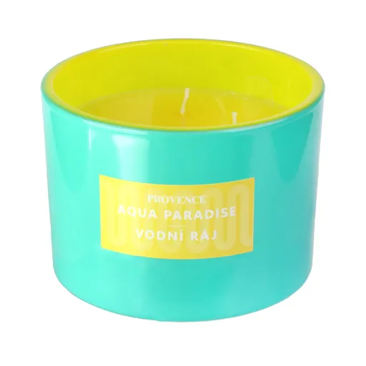 Provence SVIEČKA V SKLE TYRKYSOVÁ/ŽLTÁ 10,9X8CM 292G