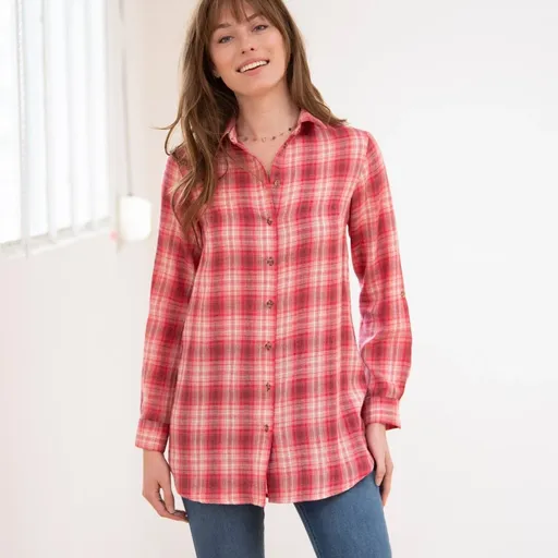 Dlhá košeľa z kockovaného flanelu