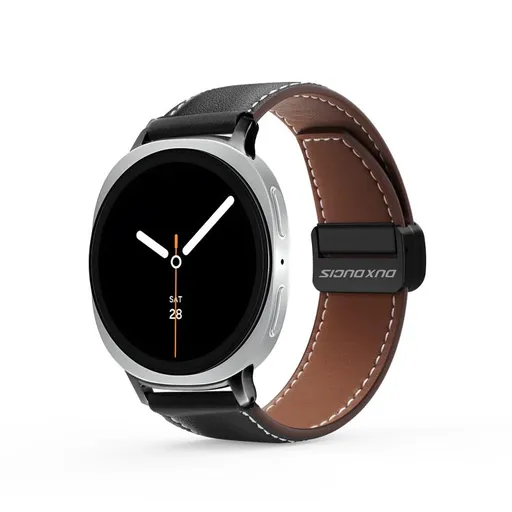 DUX YA Kožený remienok pre Samsung Galaxy Watch8 / Watch8 Classic čierny