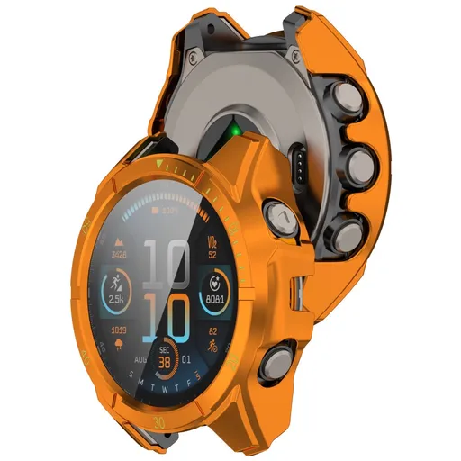 PC FULL COVER Plastový kryt so sklom pre Garmin Tactix 8 47mm ORANGE