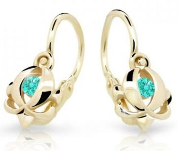 Cutie Jewellery Zlaté detské náušnice C2218-10-X-1 svetlo zelená