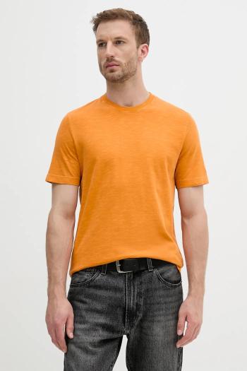 Bavlnené tričko United Colors of Benetton pánske, oranžová farba, jednofarebné, 36JGU105U