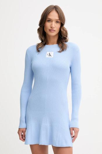 Šaty Calvin Klein Jeans modrá farba, mini, áčkový strih, LV047D307G