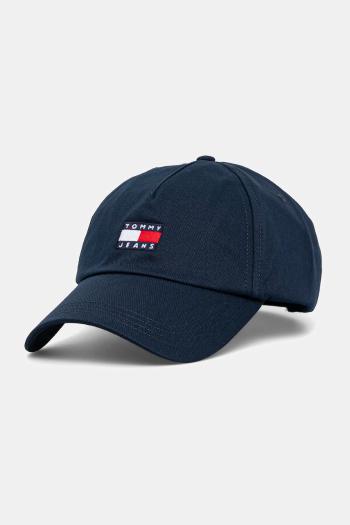 Bavlnená šiltovka Tommy Jeans hnedá farba, s nášivkou, AM0AM12933