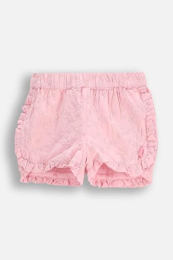 Detské bavlnené šortky Coccodrillo ružová farba, s nášivkou, HOLIDAY SPLASH GIRL NEWBORN