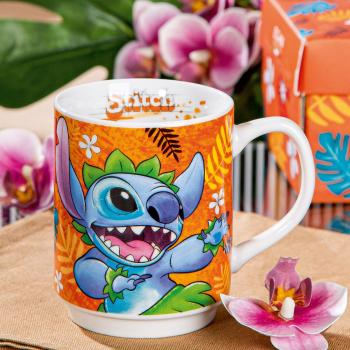 Egan Porcelánový hrnek Stitch, oranžový