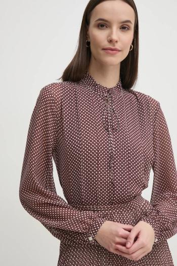 Blúzka Tommy Hilfiger dámska, bordová farba, vzorovaná, WW0WW44047