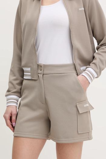 Šortky Guess AMARYLLIS dámske, béžová farba, jednofarebné, vysoký pás, V5GD17 KCYF2